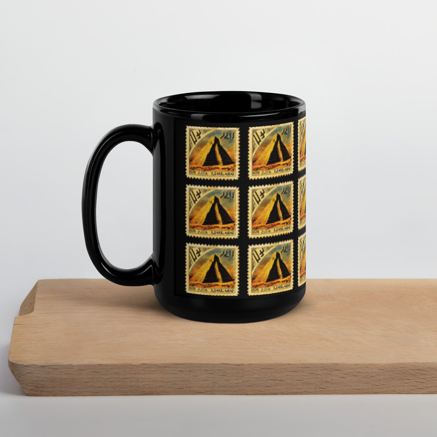 Anunakiz Ziggurat Stamp Black Glossy Mug