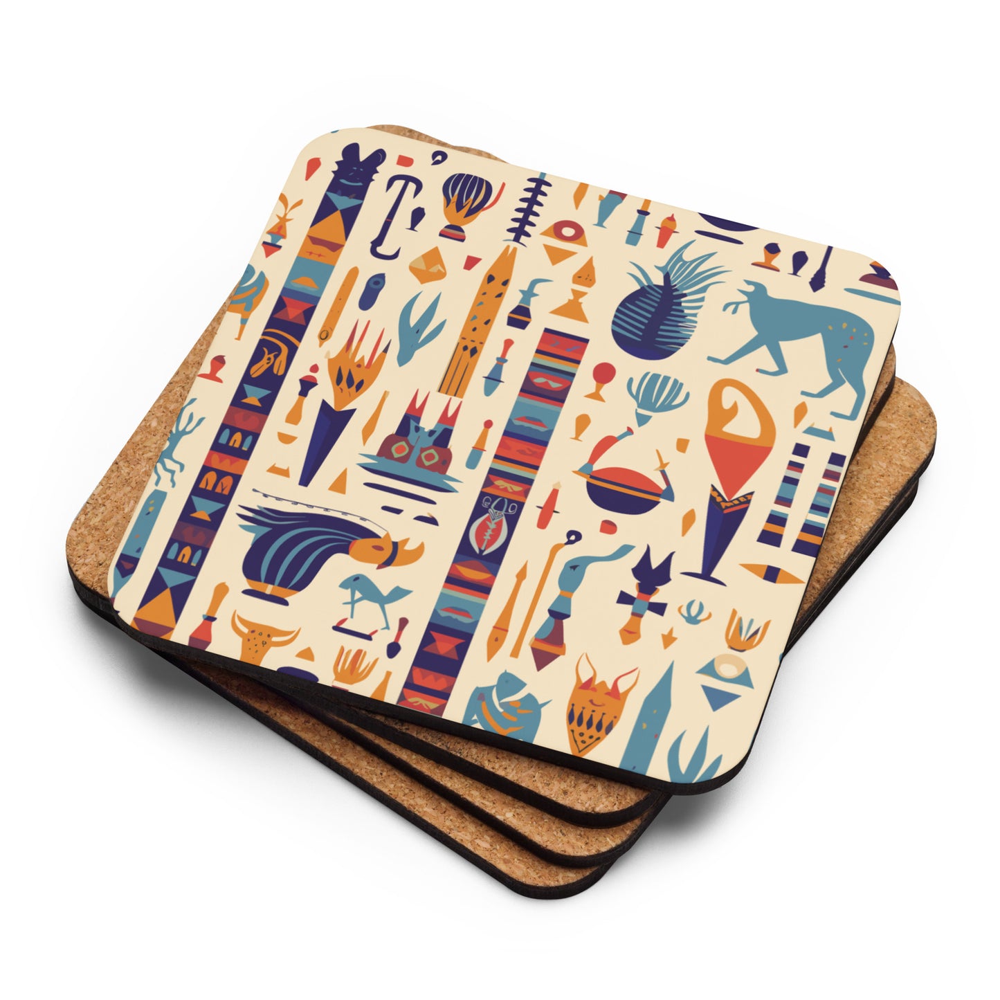 Anunakiz Sumerian Cream Symbols Cork-back coaster