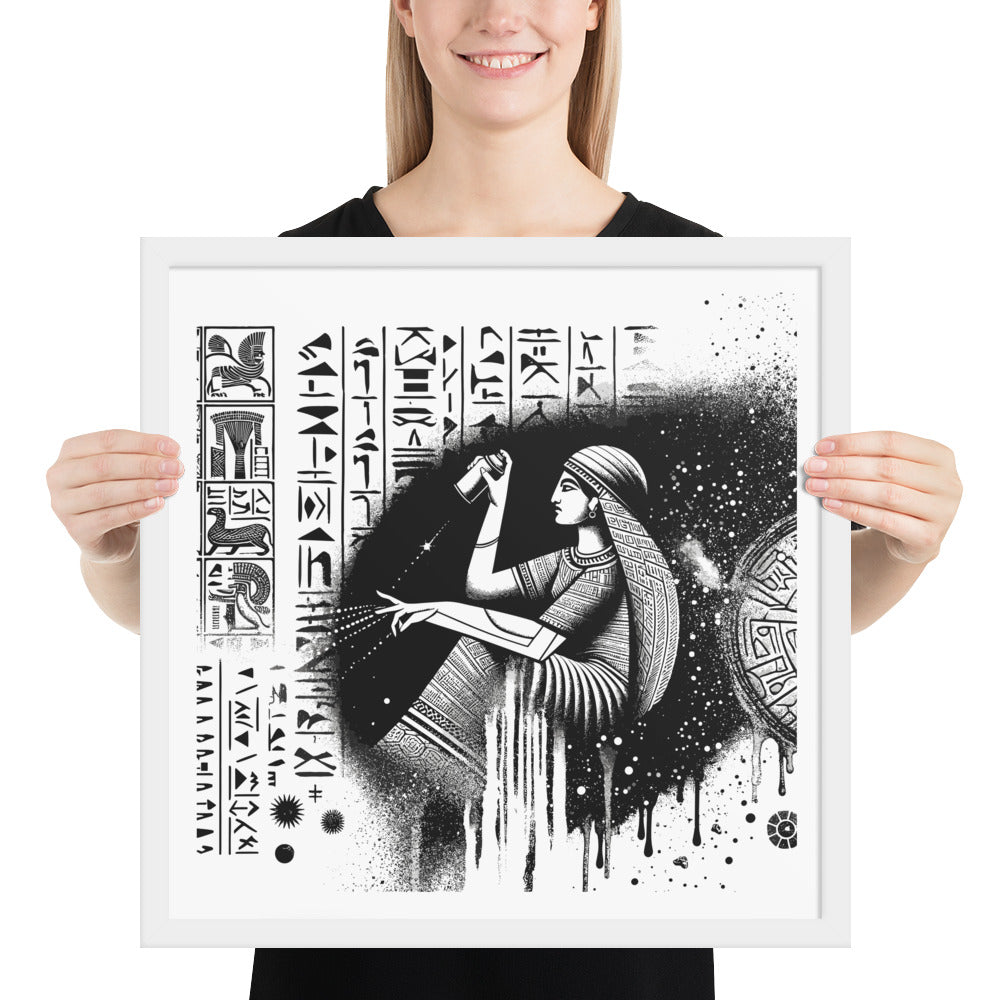 Anunakiz Sumerian Graffiti Goddess Framed poster