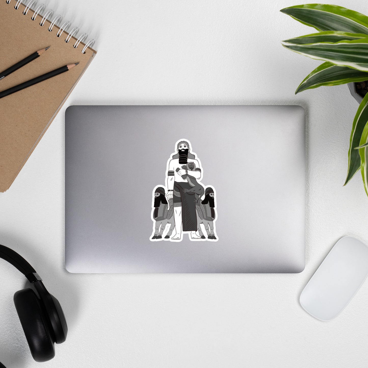 Anunakiz Gilgamesh & Lamasu Black & White Sticker