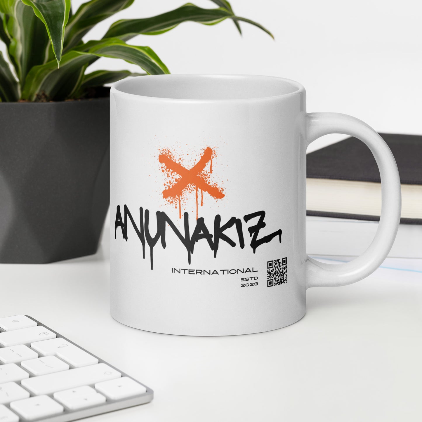 Anunakiz Graffiti White glossy mug