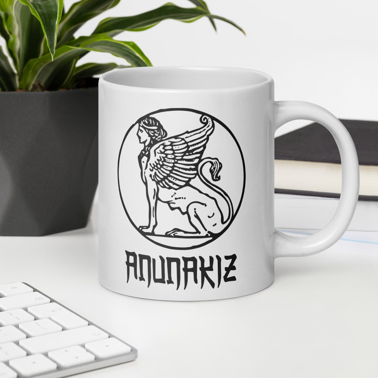 Anunakiz Sumerian Lamassu White glossy mug