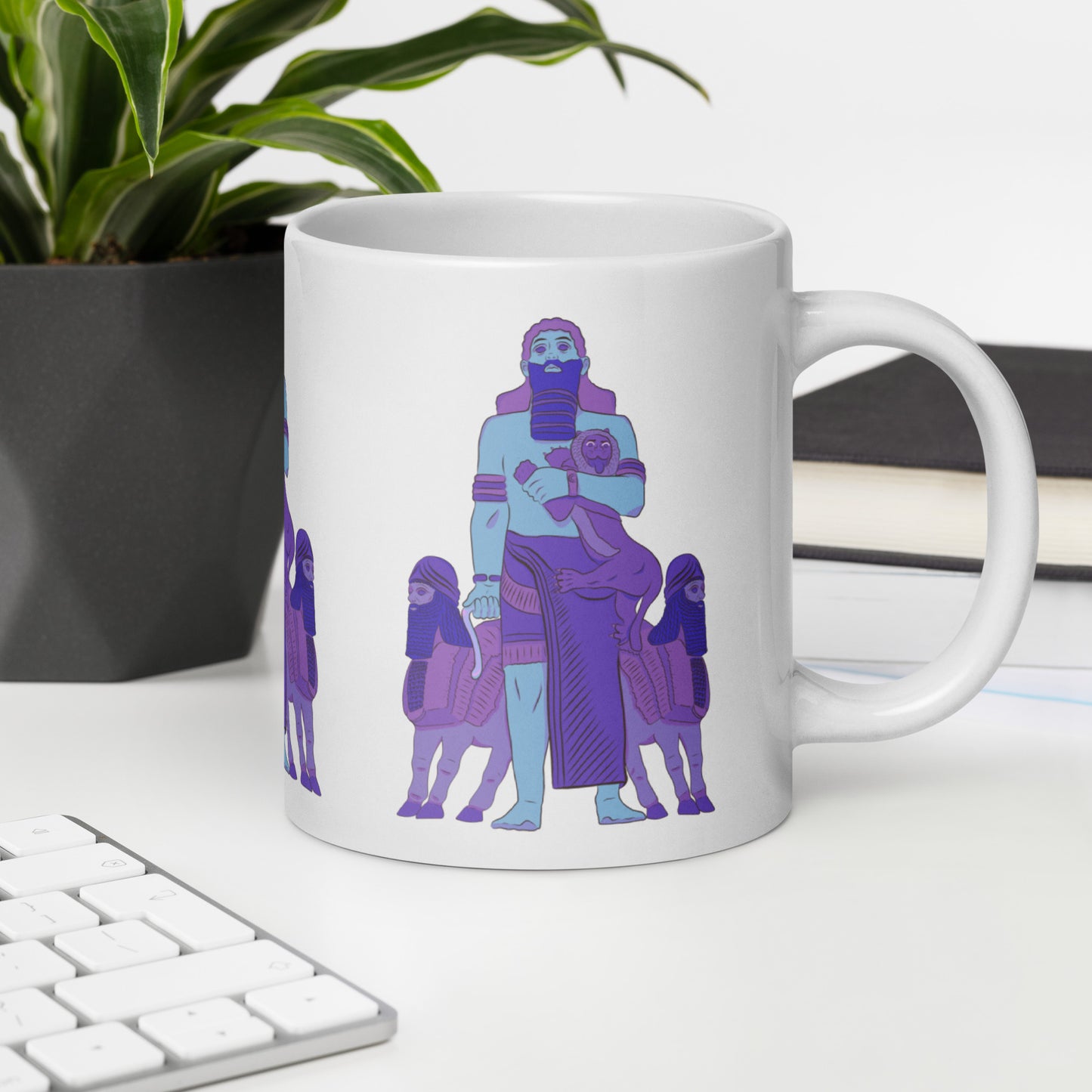 Anunakiz Gilgamesh & Lamassu White glossy Mug