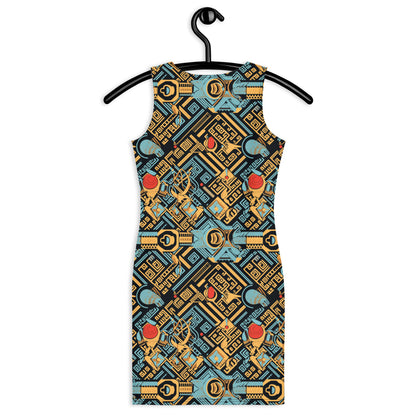 Anunakiz Eridu Pattern Bodycon dress