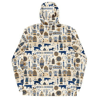 Anunakiz Sumerian Scenery Blue Pattern Men’s windbreaker