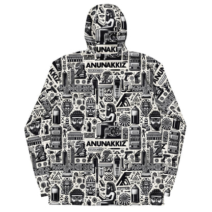 Anunakiz Ancient Graffiti Pattern Windbreaker