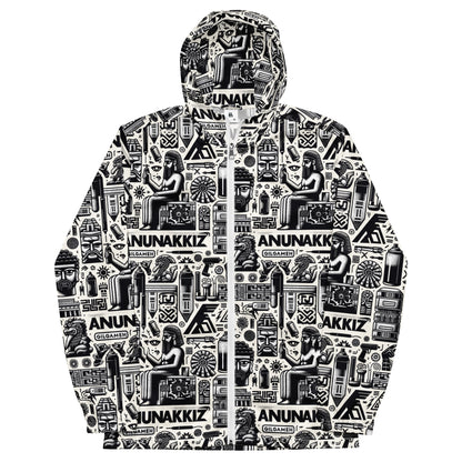 Anunakiz Ancient Graffiti Pattern Windbreaker