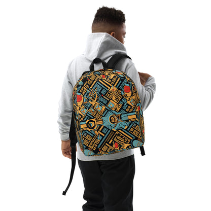 Anunakiz Eridu Pattern Minimalist Backpack