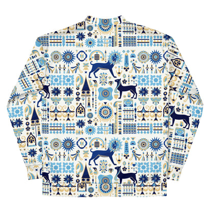Anunakiz Babylonian Animal Blue Pattern Unisex Bomber Jacket