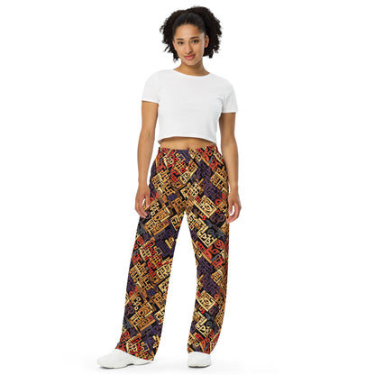 Anunakiz Sumerian Royal Colors All-over print unisex wide-leg pants