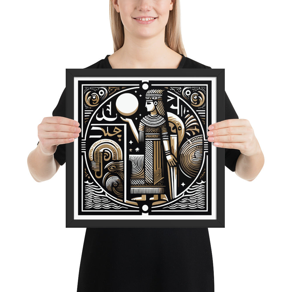 Anunakiz Sumerian Moon Priestess Framed poster