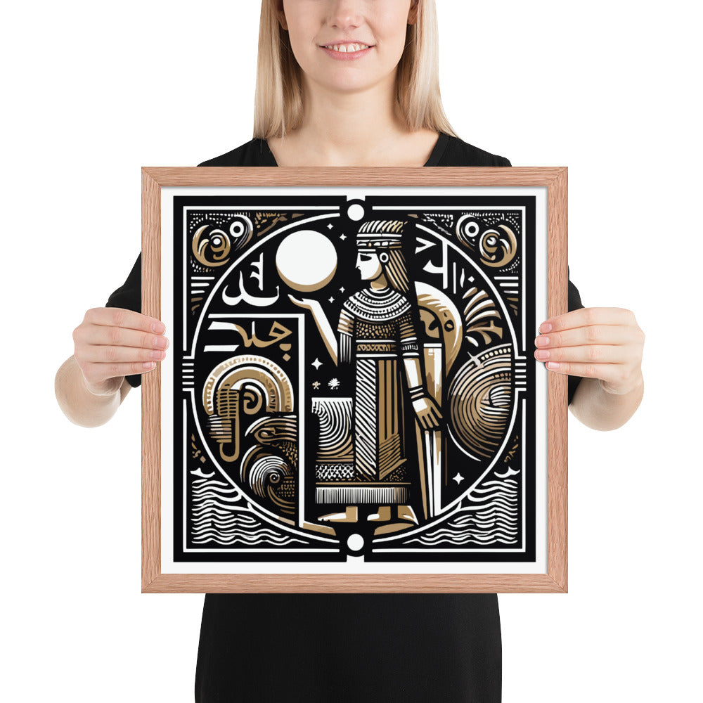 Anunakiz Sumerian Moon Priestess Framed poster