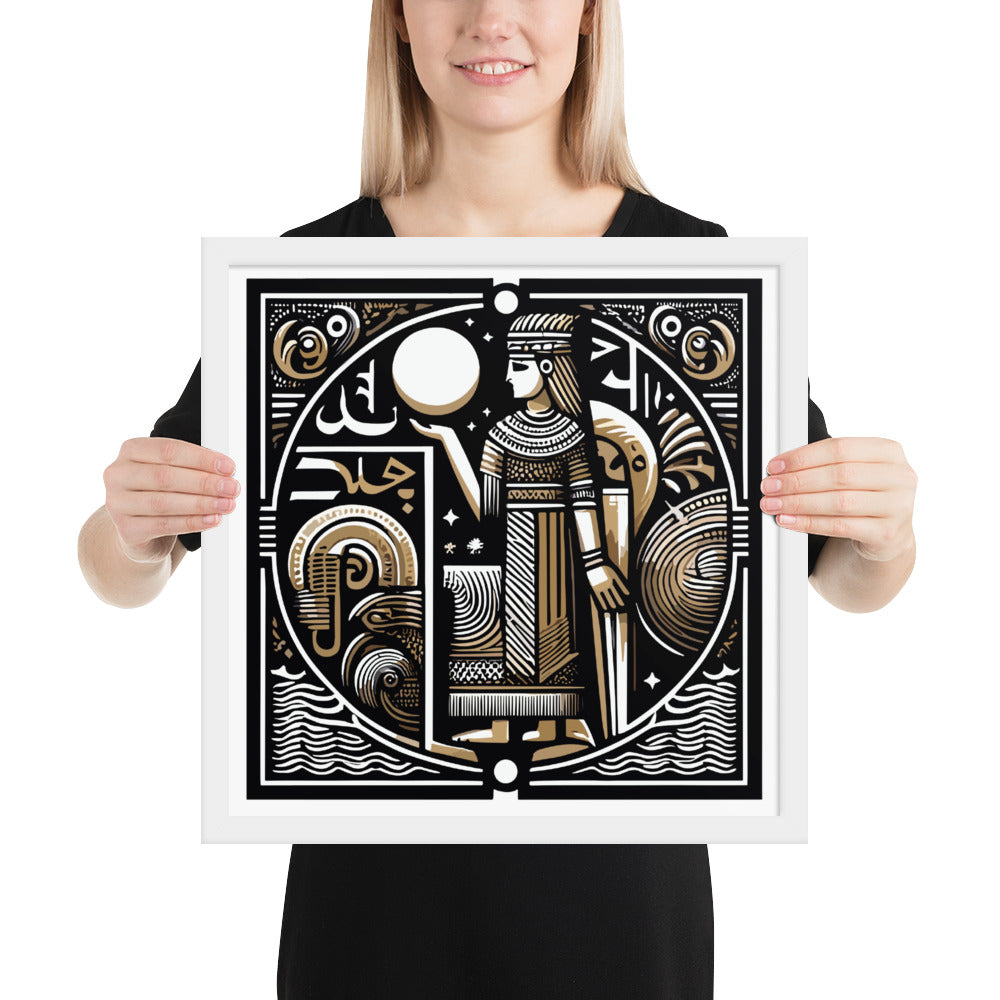 Anunakiz Sumerian Moon Priestess Framed poster