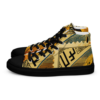 Anunakiz Ziggurat Stamp Men’s high top canvas shoes