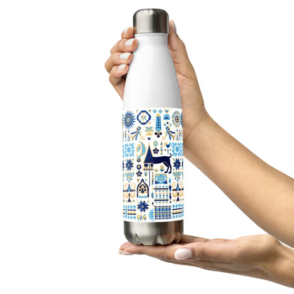 Anunakiz Babylonian Animal Blue Pattern Stainless steel water bottle