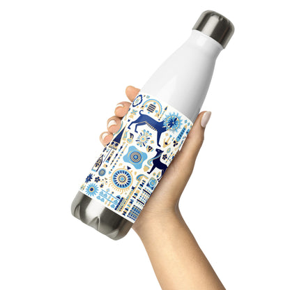 Anunakiz Babylonian Animal Blue Pattern Stainless steel water bottle