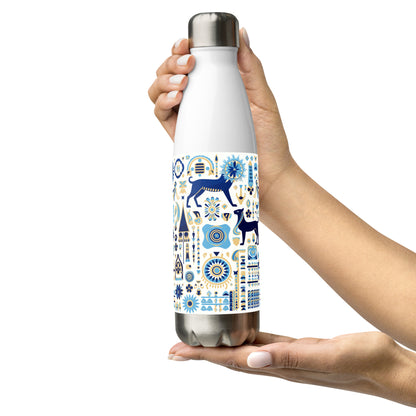 Anunakiz Babylonian Animal Blue Pattern Stainless steel water bottle