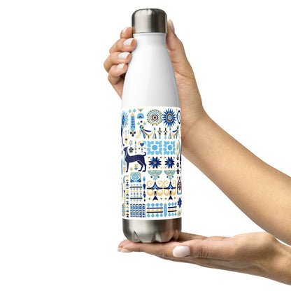 Anunakiz Babylonian Animal Blue Pattern Stainless steel water bottle