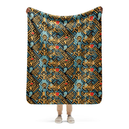 Anunakiz Eridu Pattern Sherpa blanket