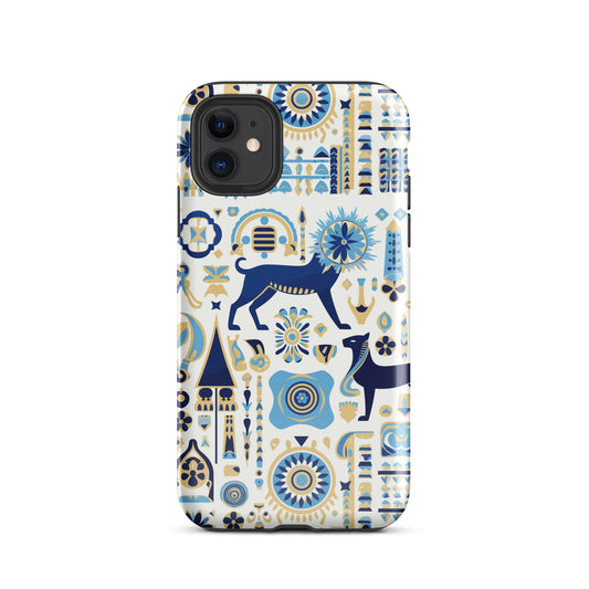 Anunakiz Babylonian Animal Blue Pattern Tough Case for iPhone®