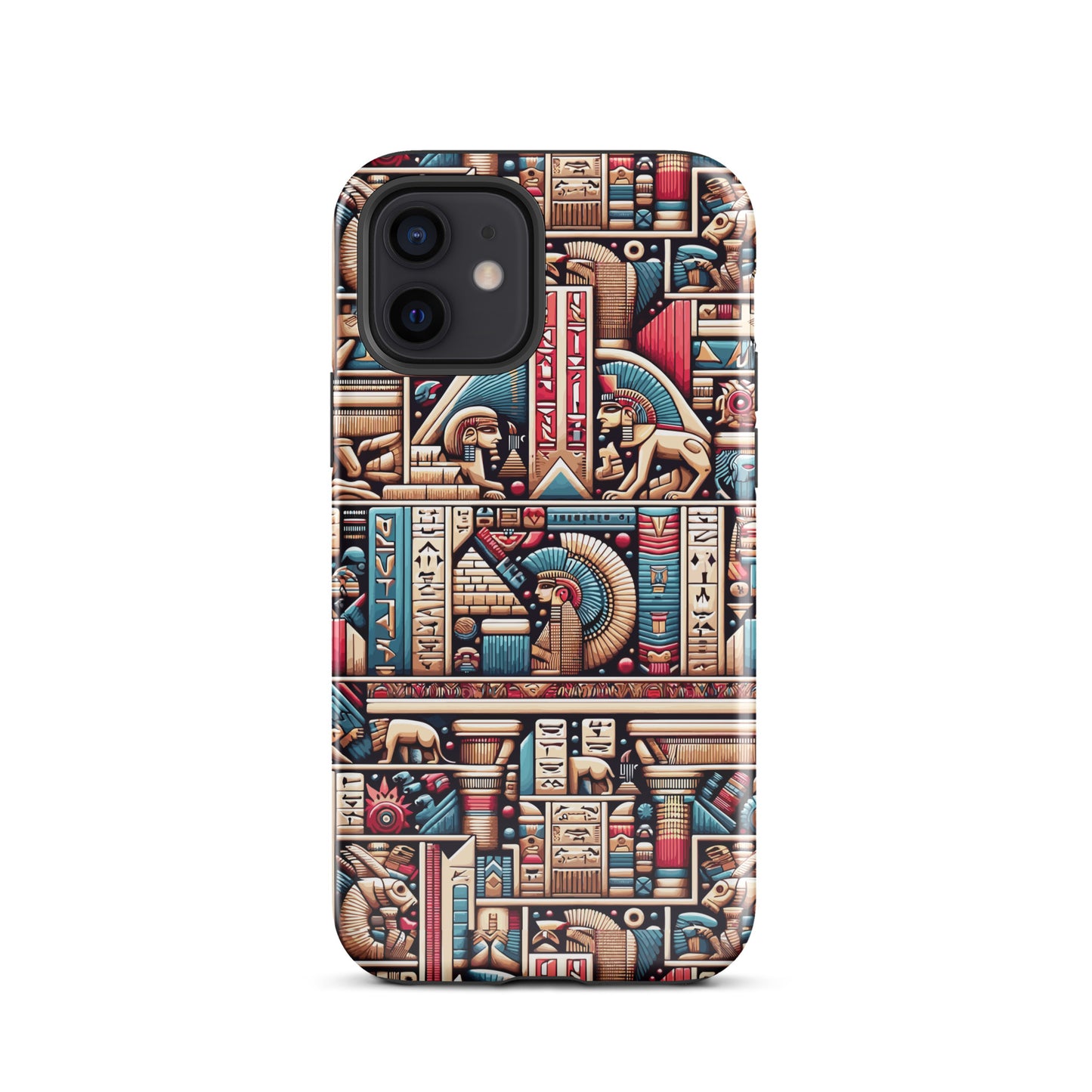 Anunakiz Geometry Pink & Blue Sumerian Wall Pattern Tough Case for iPhone®