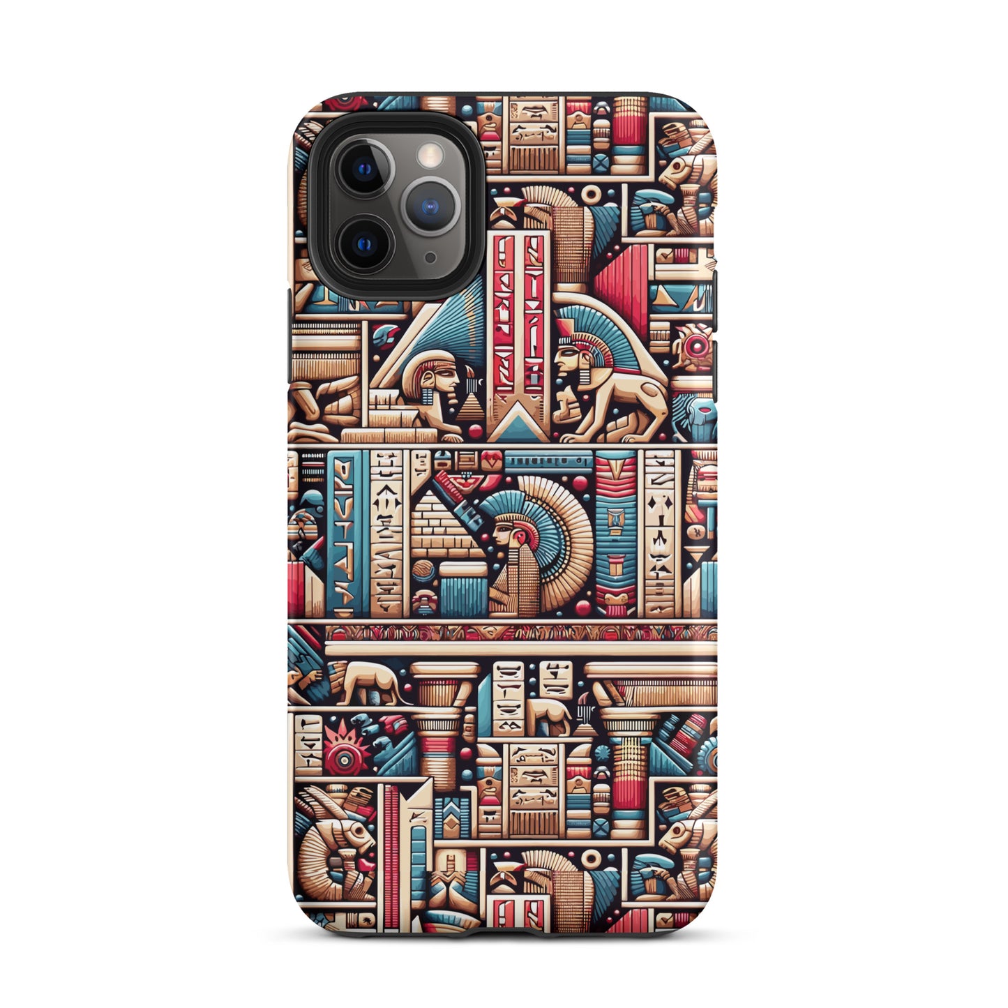 Anunakiz Geometry Pink & Blue Sumerian Wall Pattern Tough Case for iPhone®