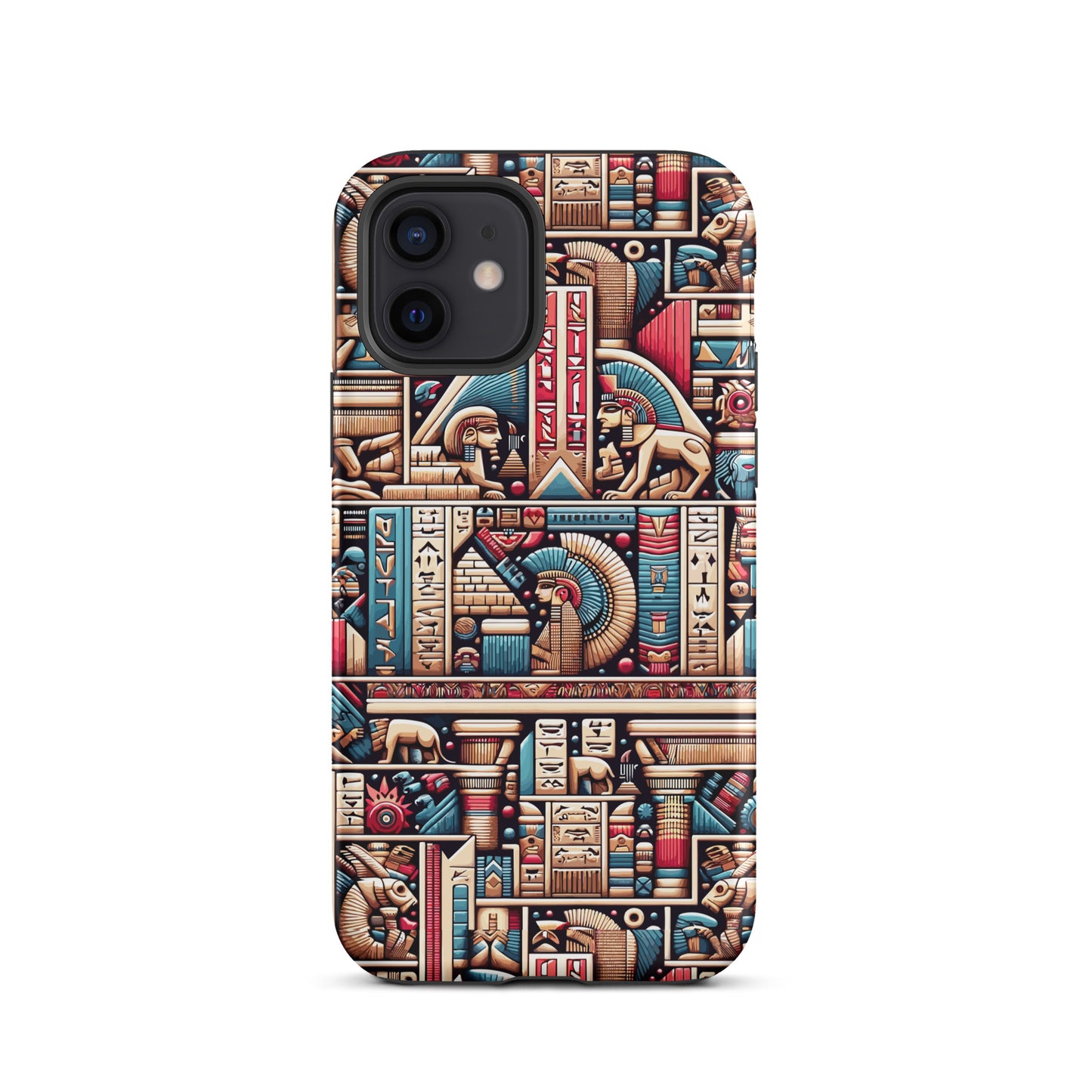 Anunakiz Geometry Pink & Blue Sumerian Wall Pattern Tough Case for iPhone®