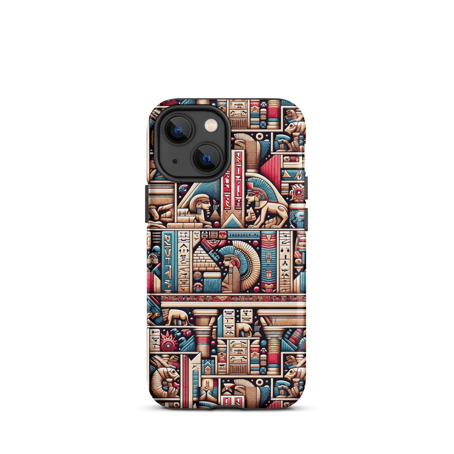 Anunakiz Geometry Pink & Blue Sumerian Wall Pattern Tough Case for iPhone®