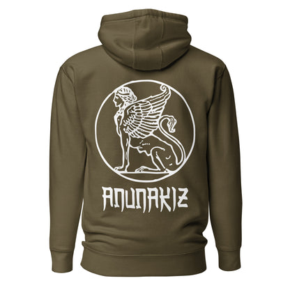 Anunakiz Sumerian Lamassu White Logo  Unisex Hoodie