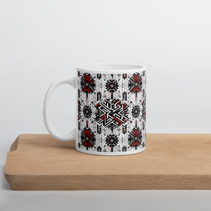 Anunakiz Assyrian Geometry White glossy mug