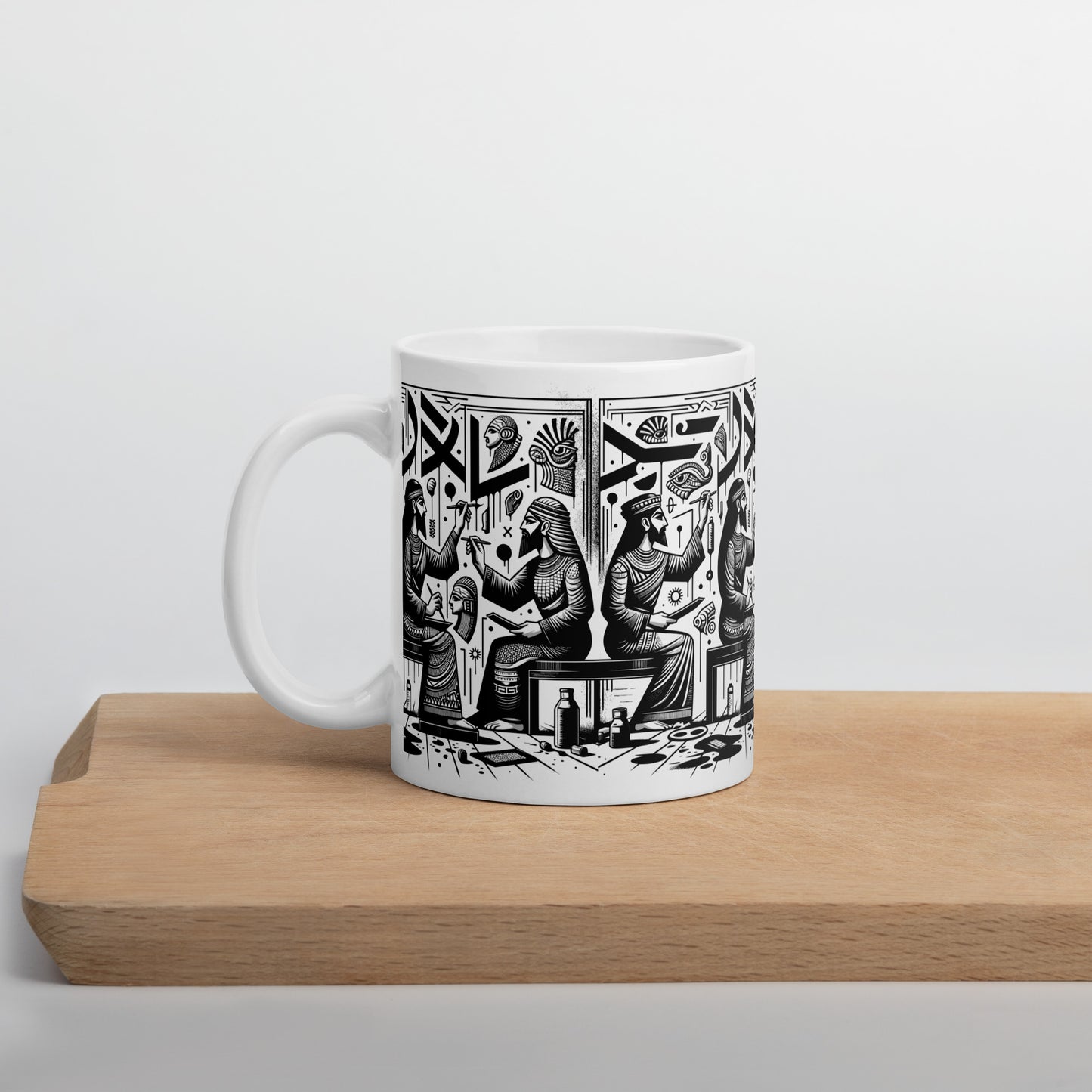 Anunakiz Sumerian Calligraffiti Crew White glossy mug