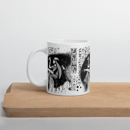 Anunakiz Sumerian Graffiti Goddess White glossy mug