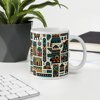 Anunakiz Game Geometry White glossy mug