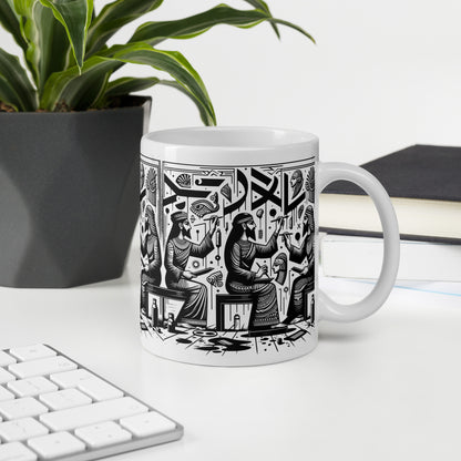 Anunakiz Sumerian Calligraffiti Crew White glossy mug