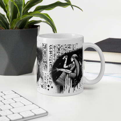 Anunakiz Sumerian Graffiti Goddess White glossy mug