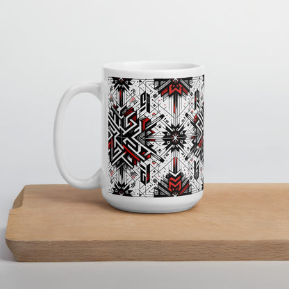 Anunakiz Assyrian Geometry White glossy mug