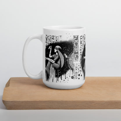 Anunakiz Sumerian Graffiti Goddess White glossy mug