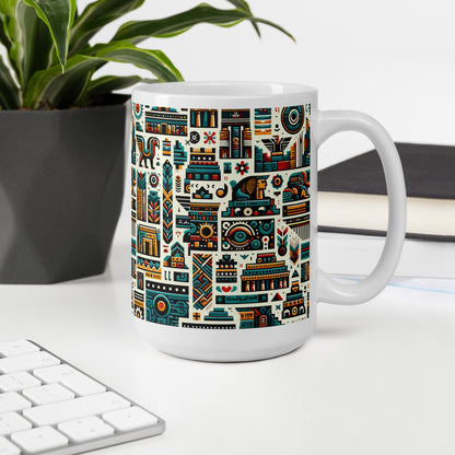 Anunakiz Game Geometry White glossy mug