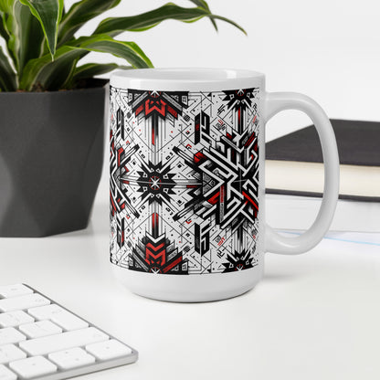 Anunakiz Assyrian Geometry White glossy mug