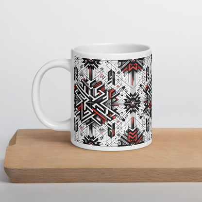 Anunakiz Assyrian Geometry White glossy mug