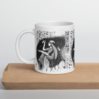 Anunakiz Sumerian Graffiti Goddess White glossy mug