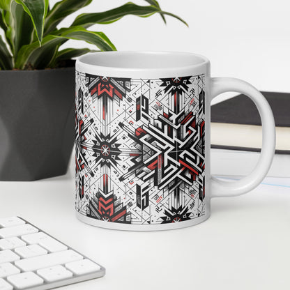 Anunakiz Assyrian Geometry White glossy mug