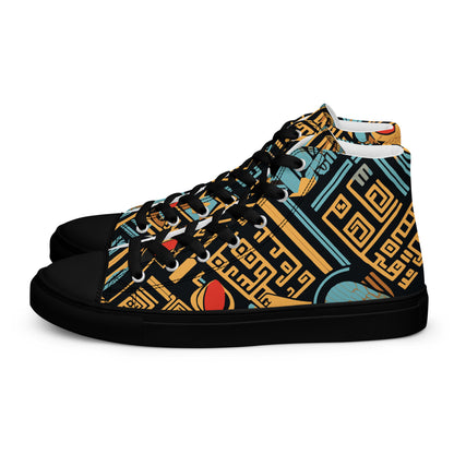 Anunakiz Eridu Pattern Women’s high top canvas shoes