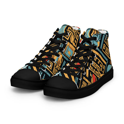 Anunakiz Eridu Pattern Women’s high top canvas shoes