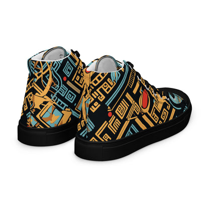 Anunakiz Eridu Pattern Women’s high top canvas shoes